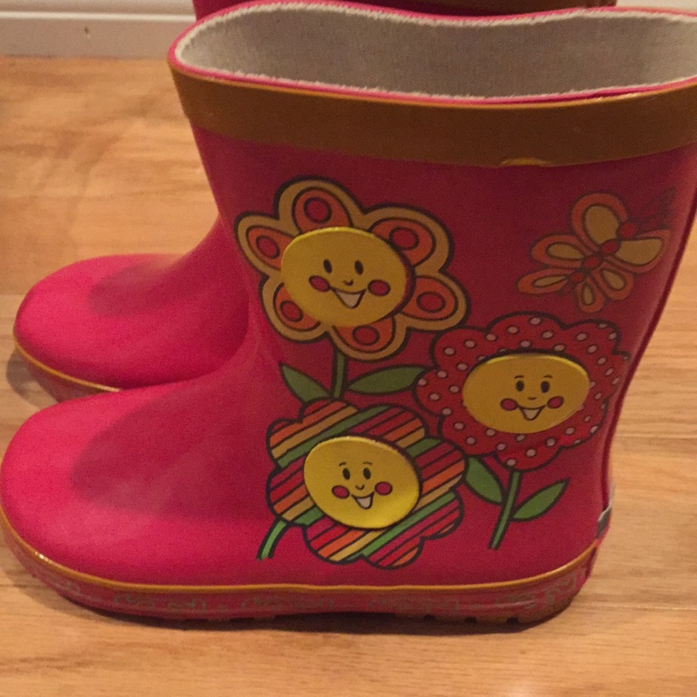 Kids Sunflower Design Rain Boots